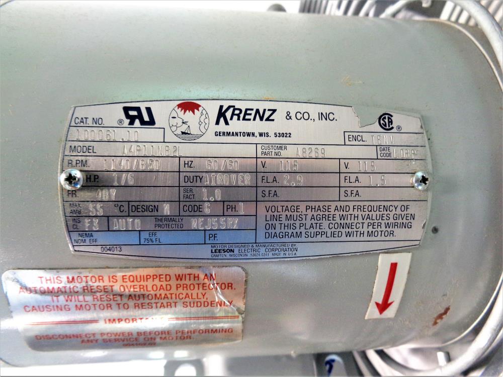 Krenz-Vent Transformer Cooling Fan F16-A8477 w/ Motor A4P11NB2L